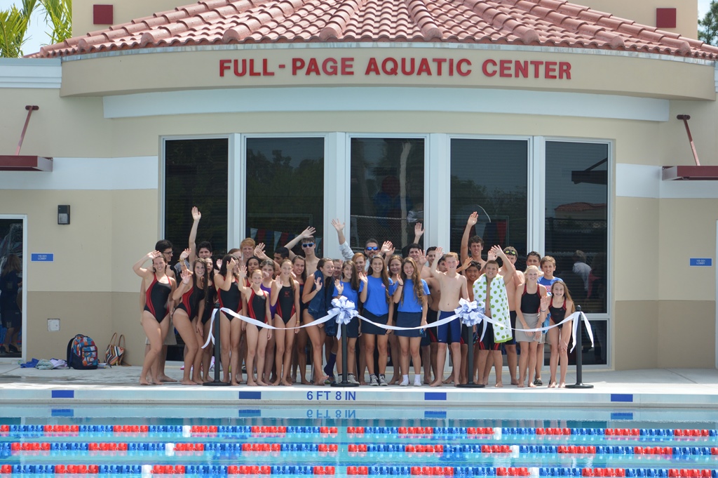 Aquatic Center opening group photo