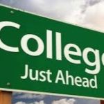 college just ahead sign